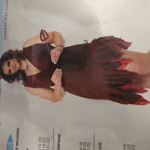 Costume Red Hot & Sizzling Glitter  Dress Up Set - 1X